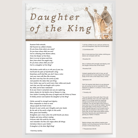 Daughter of the King Framed Print