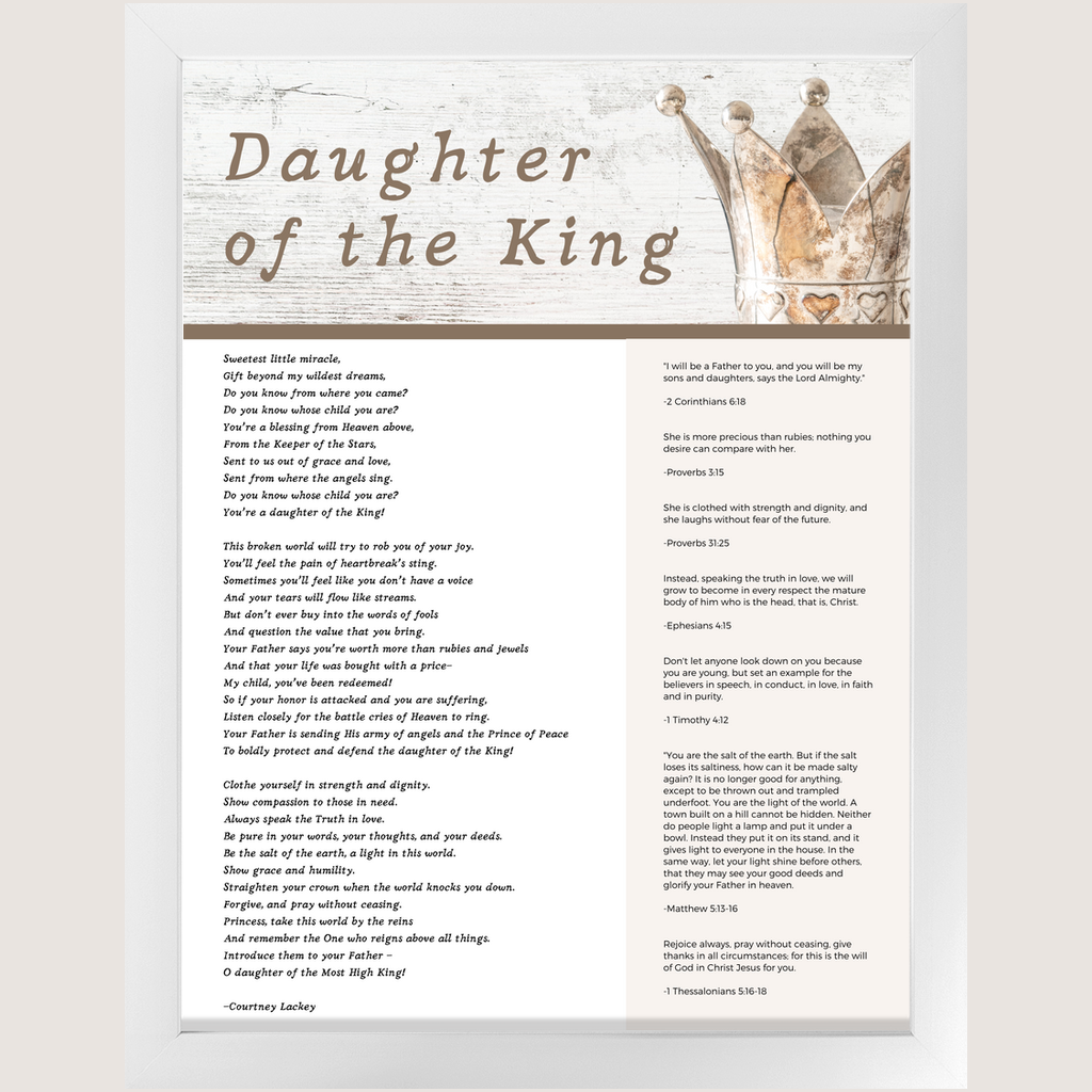 Daughter of the King Framed Print