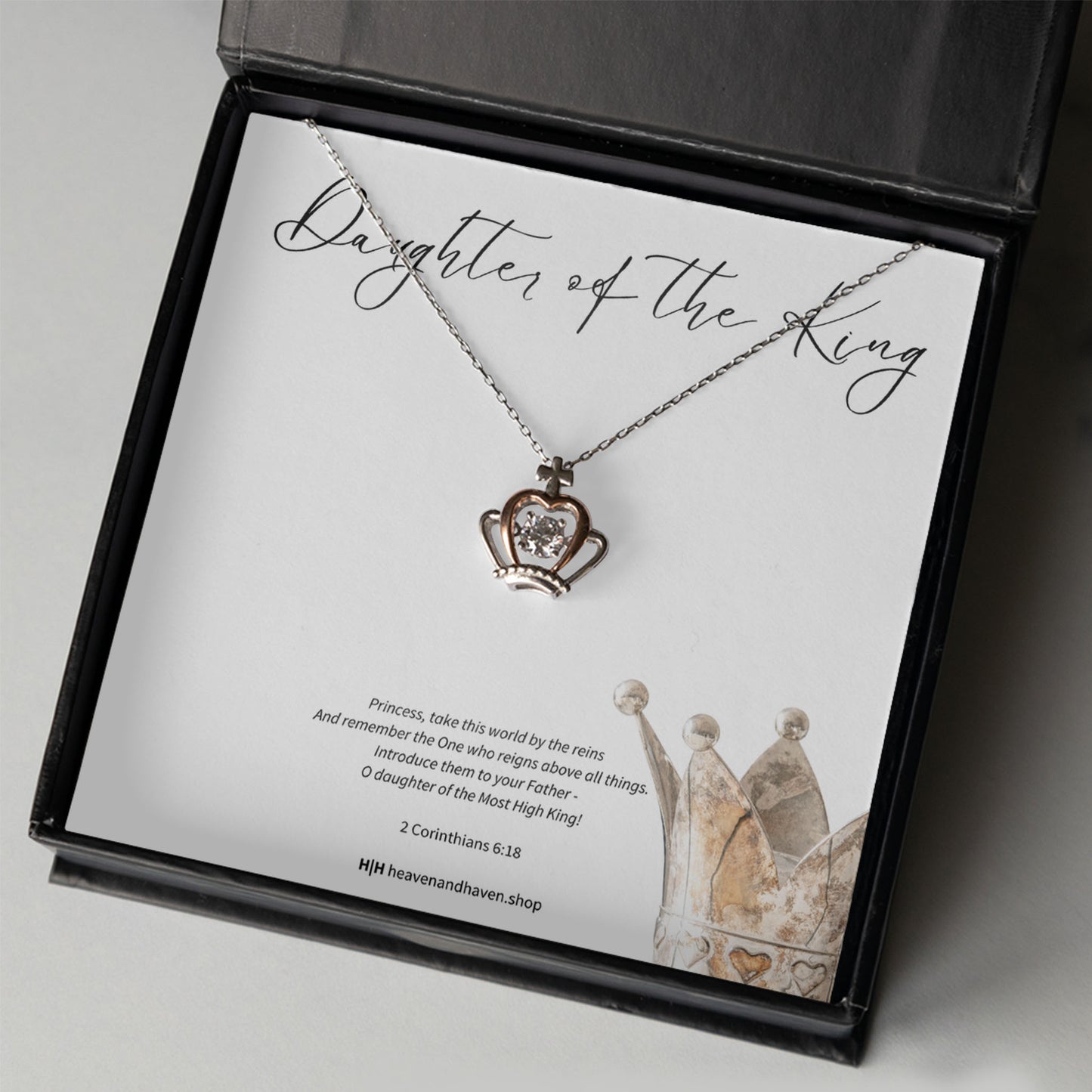 Daughter of the King Crown Pendant Necklace