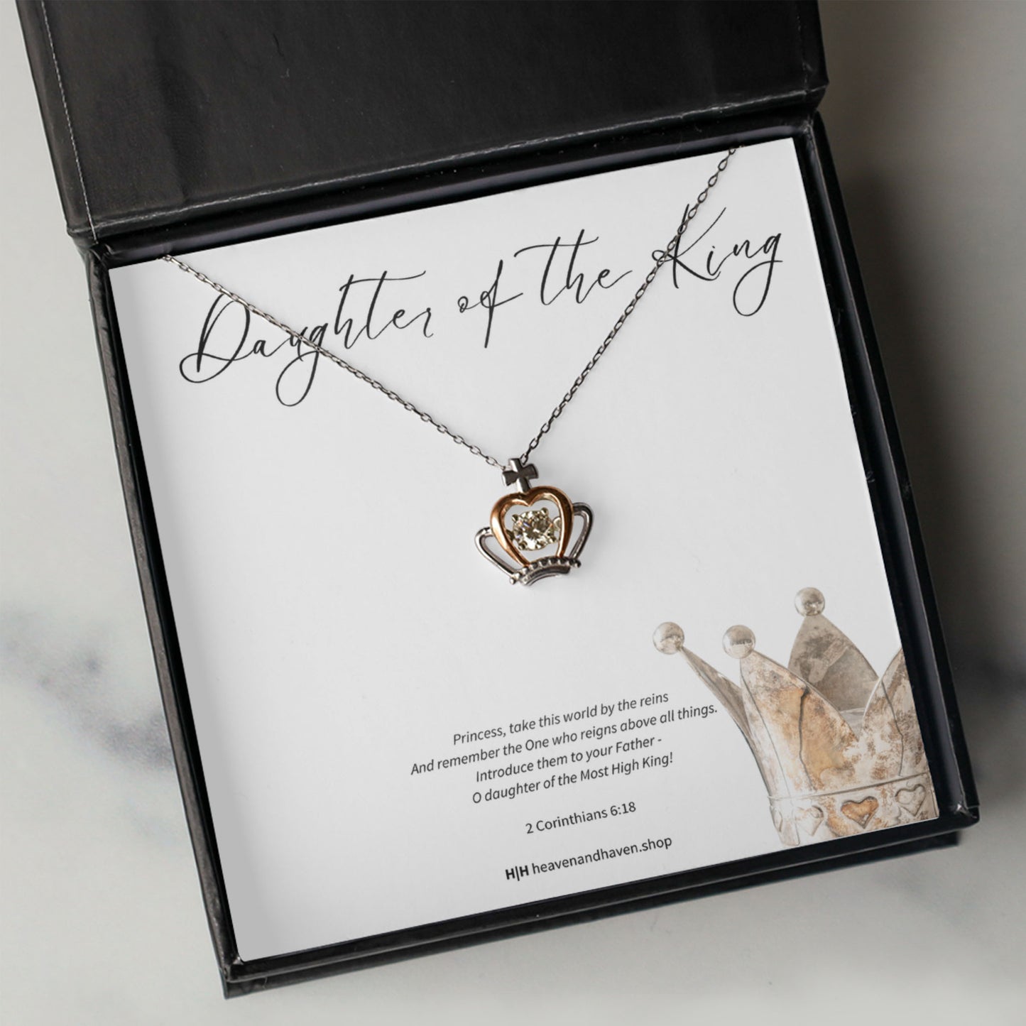 Daughter of the King Crown Pendant Necklace